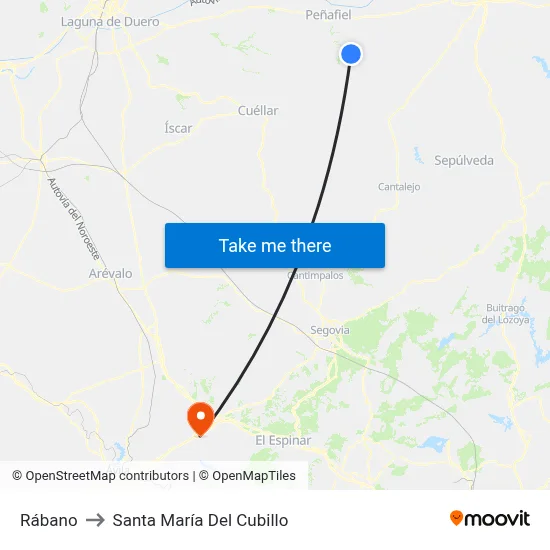 Rábano to Santa María Del Cubillo map