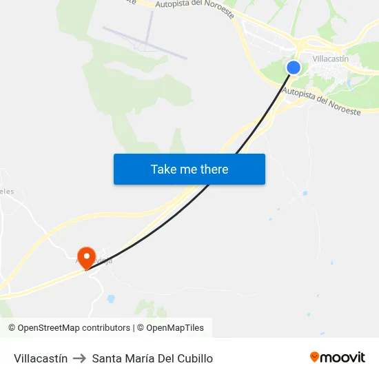 Villacastín to Santa María Del Cubillo map