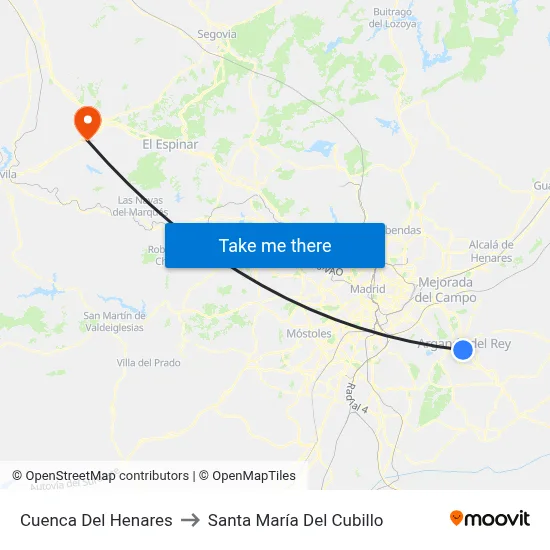 Cuenca Del Henares to Santa María Del Cubillo map