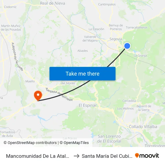 Mancomunidad De La Atalaya to Santa María Del Cubillo map