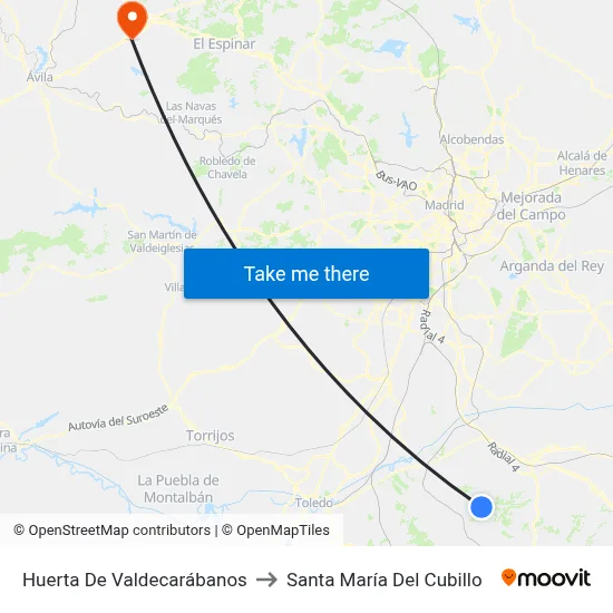 Huerta De Valdecarábanos to Santa María Del Cubillo map