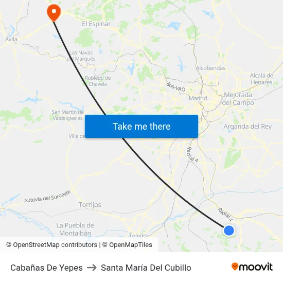 Cabañas De Yepes to Santa María Del Cubillo map