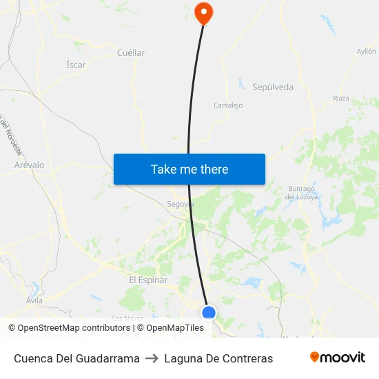 Cuenca Del Guadarrama to Laguna De Contreras map
