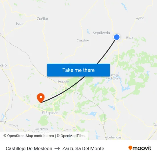 Castillejo De Mesleón to Zarzuela Del Monte map