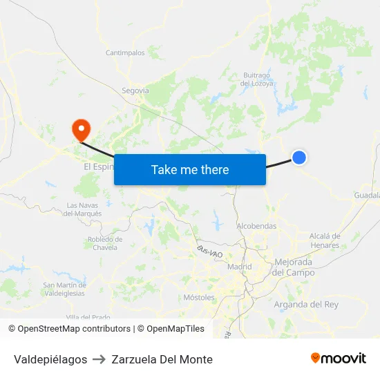 Valdepiélagos to Zarzuela Del Monte map