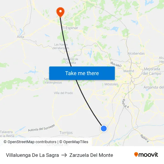 Villaluenga De La Sagra to Zarzuela Del Monte map