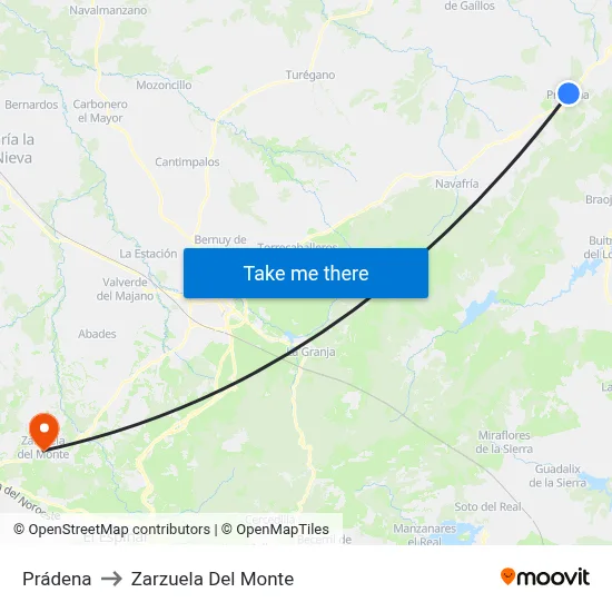 Prádena to Zarzuela Del Monte map