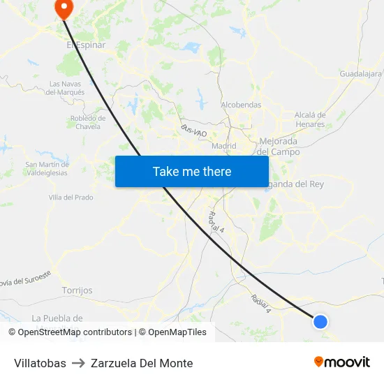 Villatobas to Zarzuela Del Monte map