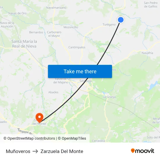 Muñoveros to Zarzuela Del Monte map