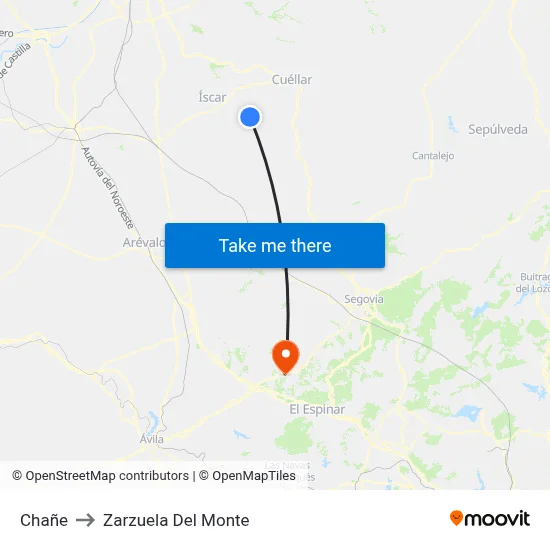 Chañe to Zarzuela Del Monte map
