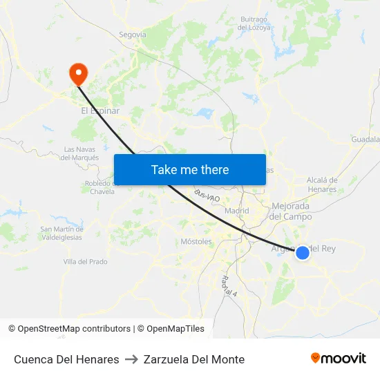 Cuenca Del Henares to Zarzuela Del Monte map