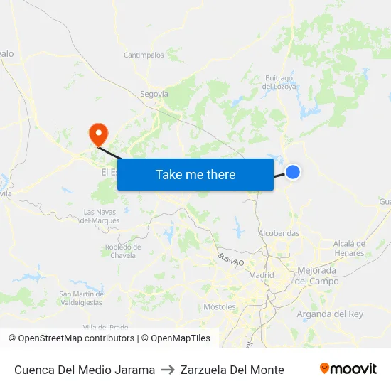 Cuenca Del Medio Jarama to Zarzuela Del Monte map