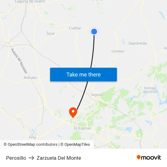 Perosillo to Zarzuela Del Monte map