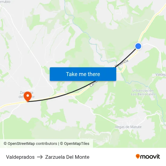 Valdeprados to Zarzuela Del Monte map