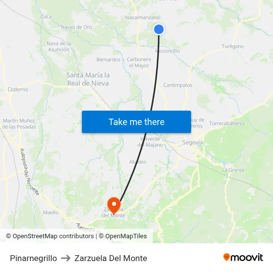 Pinarnegrillo to Zarzuela Del Monte map