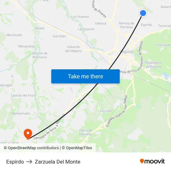 Espirdo to Zarzuela Del Monte map