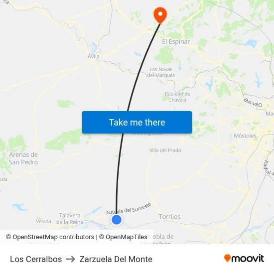 Los Cerralbos to Zarzuela Del Monte map