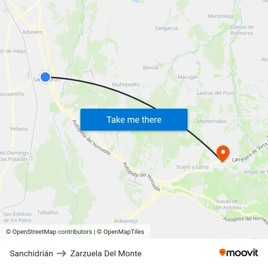 Sanchidrián to Zarzuela Del Monte map