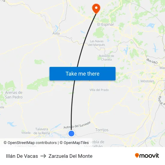 Illán De Vacas to Zarzuela Del Monte map