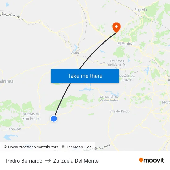Pedro Bernardo to Zarzuela Del Monte map