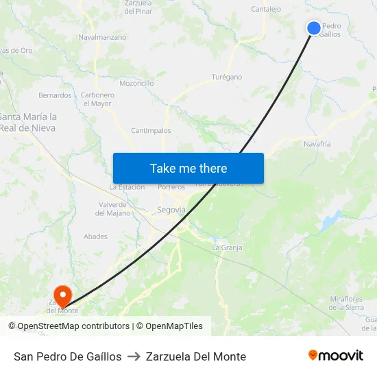 San Pedro De Gaíllos to Zarzuela Del Monte map