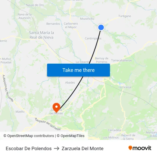 Escobar De Polendos to Zarzuela Del Monte map