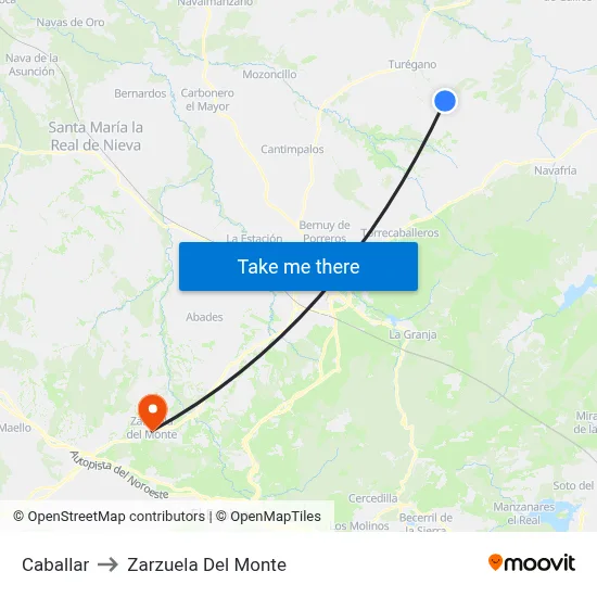 Caballar to Zarzuela Del Monte map