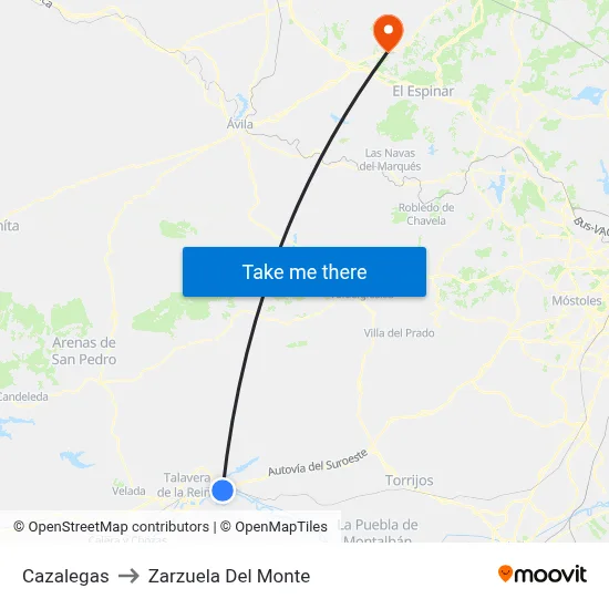 Cazalegas to Zarzuela Del Monte map