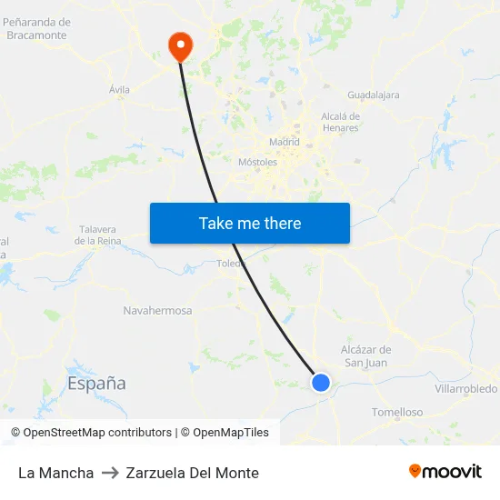 La Mancha to Zarzuela Del Monte map