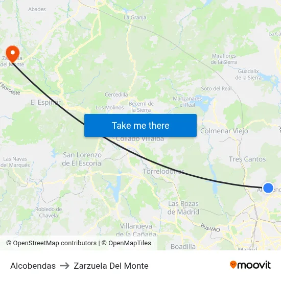 Alcobendas to Zarzuela Del Monte map