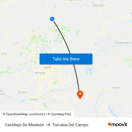 Castillejo De Mesleón to Torrubia Del Campo map