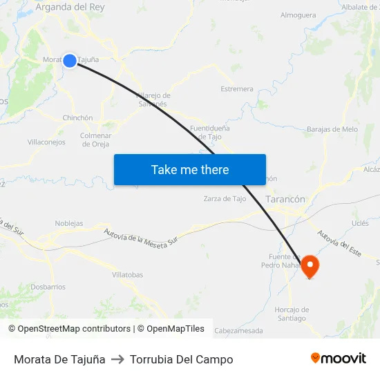 Morata De Tajuña to Torrubia Del Campo map