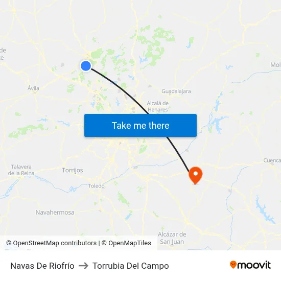 Navas De Riofrío to Torrubia Del Campo map