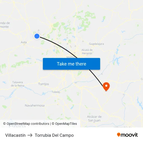 Villacastín to Torrubia Del Campo map