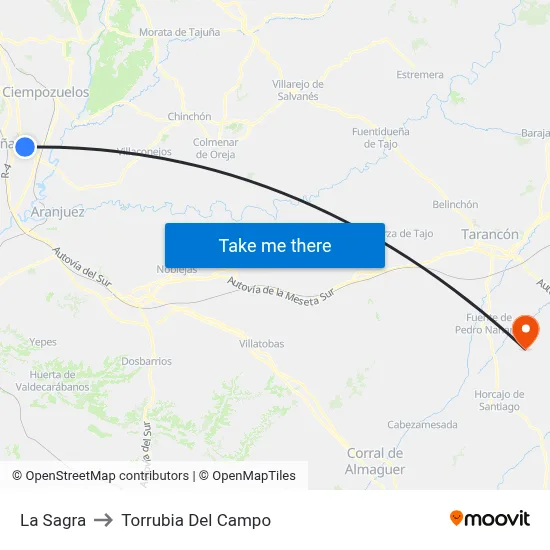 La Sagra to Torrubia Del Campo map