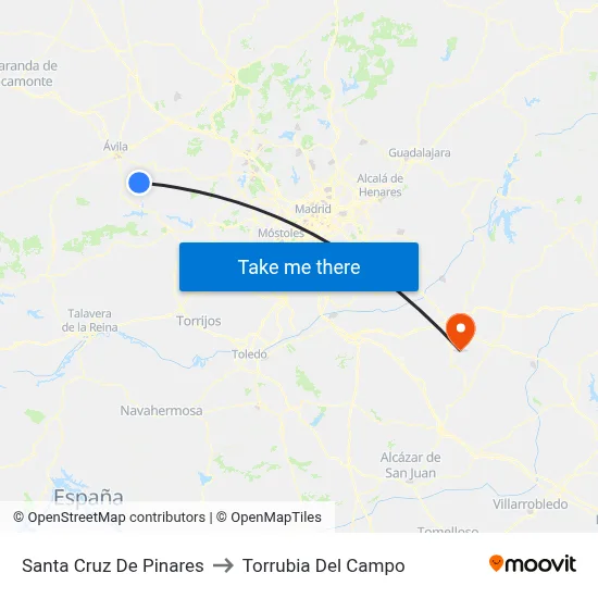 Santa Cruz De Pinares to Torrubia Del Campo map