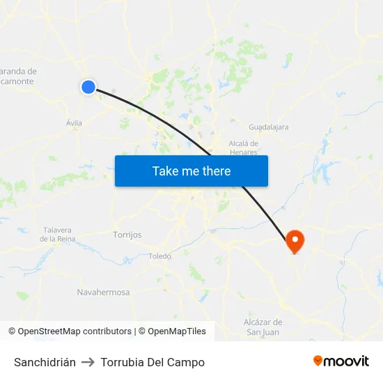 Sanchidrián to Torrubia Del Campo map