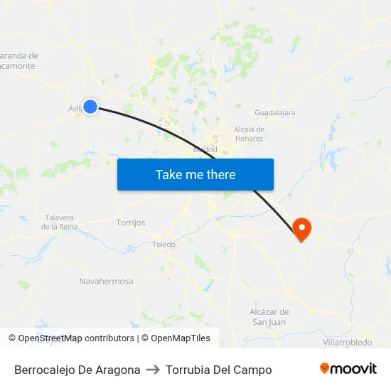Berrocalejo De Aragona to Torrubia Del Campo map