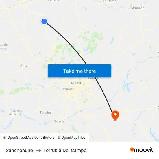 Sanchonuño to Torrubia Del Campo map
