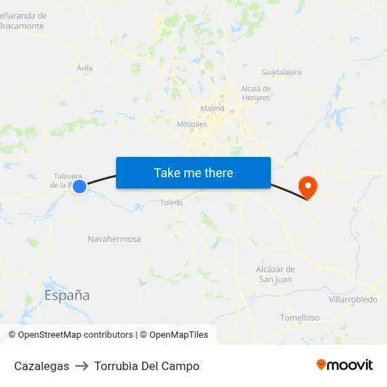 Cazalegas to Torrubia Del Campo map