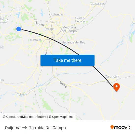 Quijorna to Torrubia Del Campo map