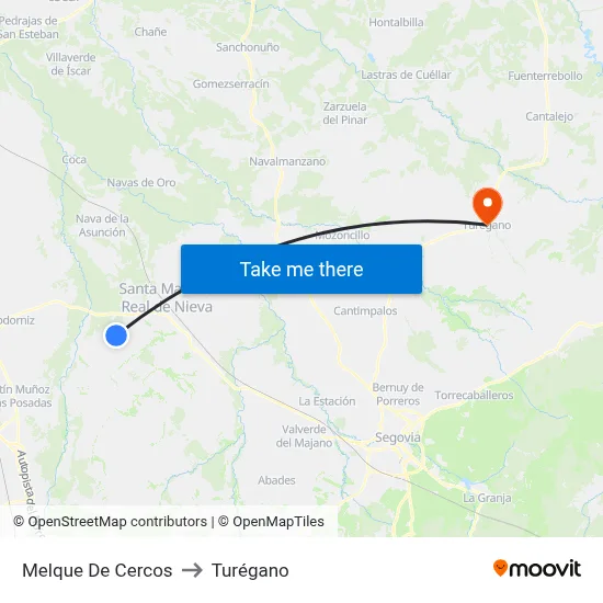 Melque De Cercos to Turégano map