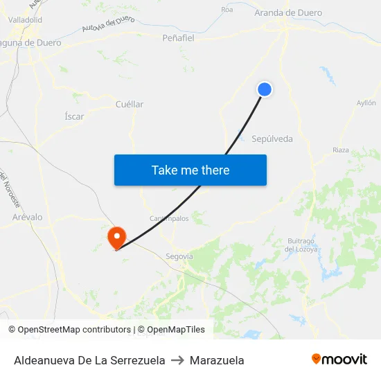 Aldeanueva De La Serrezuela to Marazuela map