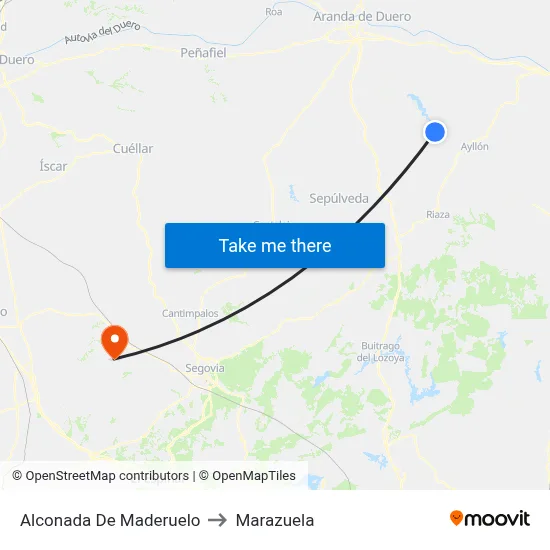 Alconada De Maderuelo to Marazuela map