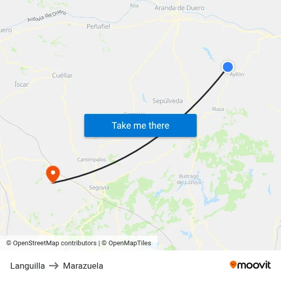 Languilla to Marazuela map