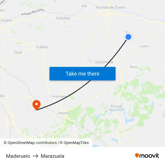 Maderuelo to Marazuela map