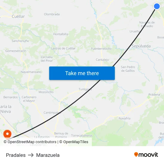 Pradales to Marazuela map