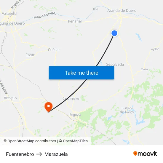 Fuentenebro to Marazuela map