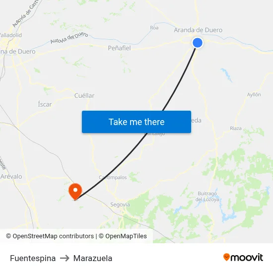 Fuentespina to Marazuela map