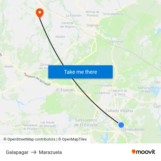 Galapagar to Marazuela map